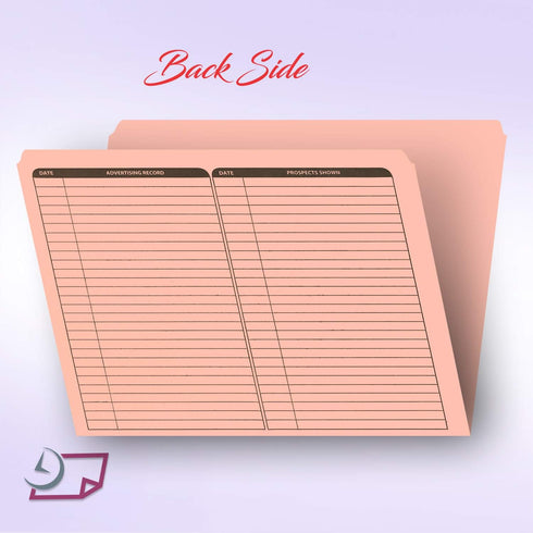 Real Estate Listing Folder - Right Panel List, Durable Card Stock with Closing Checklist (Pink, Pack of 25)