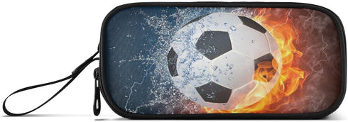 Soccer Football Ball Pencil Case Box, Large Zipper Pouch for Stationery, Organizer for Kids, Teens, and Adults