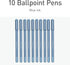Pentonic Ballpoint Pens, 10 Count, Frosted Pale Blue Barrel, 0.7 mm Fine Point for Journaling & Note Taking