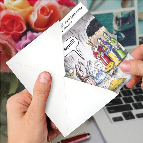 5 7 Inch (1 C11106BBG NobleWorks Funny Baby Congratulations Greeting Card (Parents) with x Envelope Card) No Diapers