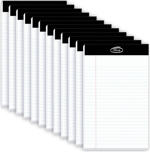 Legal Notepads 5x8, Pack of 12 - Perforated Narrow Ruled Writing Pads, Premium Thick Paper for Home, Office, School
