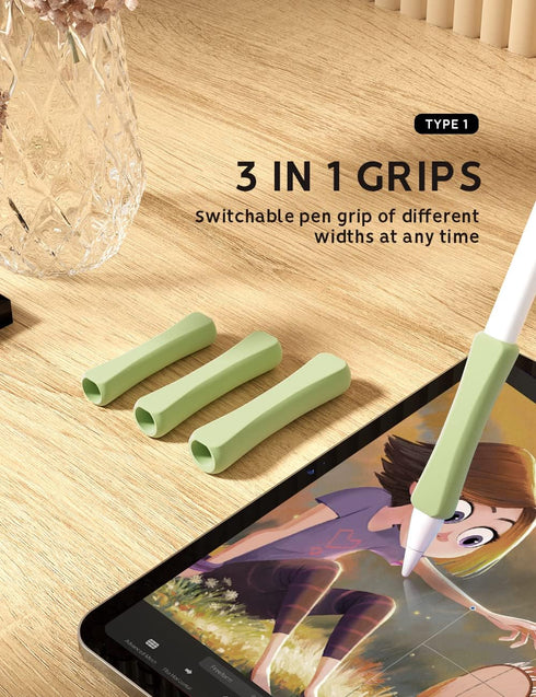AFOOYO 5 Pack 2nd Pencil Grips Compatible with Apple Pencil Generation/USB-C/Pro Silicone Ergonomic Design Sleeve