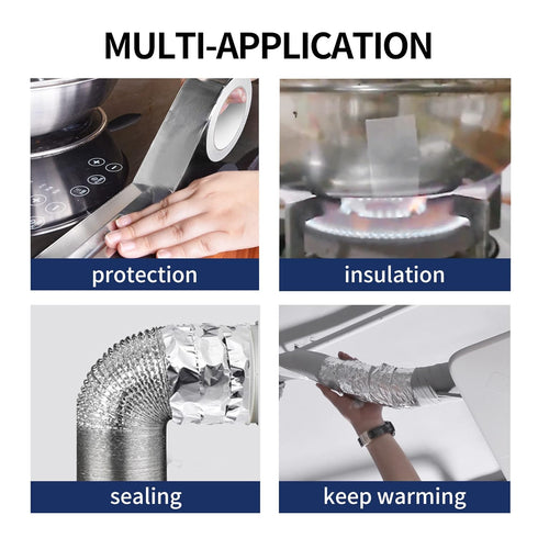 Aluminum Foil Tape, Aluminum Air Duct Tape, Heat Resistant Insulation Tape for HVAC, 3inch x 50yard