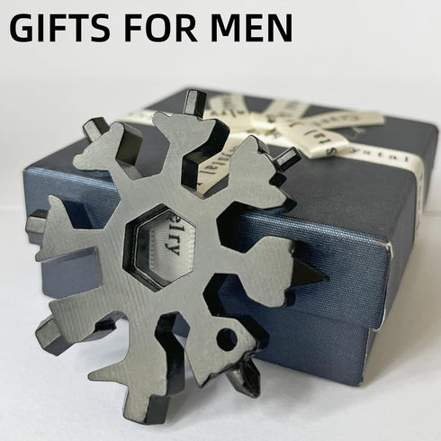 FODARSAI 18-in-1 Snowflake Multi Tool, Unique Gifts for Men, Cool Camping Tool Gadgets, Stocking Stuffers for Dad,