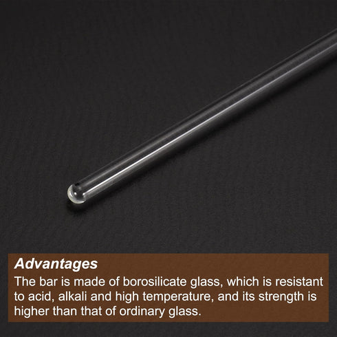 MECCANIXITY 3.3 Borosilicate Glass Stick, 7.87" Length, 4mm Dia Stir Rod Mixing Tools for Lab Kitchen Science 3Pcs