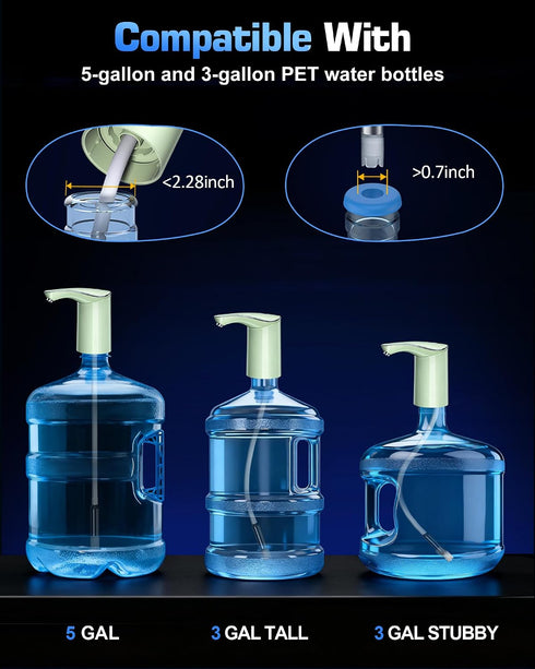 5 Redsack Rechargeable Water Dispenser Pump for Gallon Bottle, Electric USB-C Large Flow Water Jug Dispenser, Portable