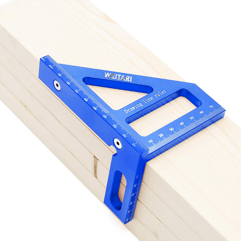 45/90 Degree Triangle Ruler Scriber, Aluminum Alloy Miter Triangle Ruler for Woodworking, High Precision Layout Tool