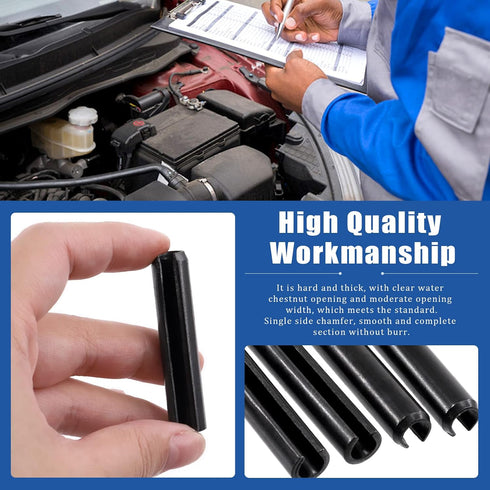 Glarks 405Pcs Roll Pin Assortment Set, 27 Sizes Slotted Spring Pins for Home Improvement and Automotive Repair