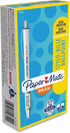 Paper Mate Inkjoy 700 Rt Ballpoint Pen, Retractable, Medium 1mm, Blue Ink, White/Blue Barrel, Dozen