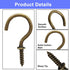 Zorfeter 100 PCS Metal Screw Hooks, Bronze Cup Hooks Ceiling Hooks, Screw-in Hooks for Hanging Plants/Outdoor String