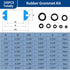Monigte 100PCS Grommet 8 Grommets 1/4", 5/16", 3/8", 7/16", 1/2", 5/8", 3/4'', 7/8", 1'' Rubber Kit, Sizes Hollow