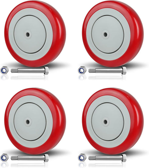 SY America 5" Shopping Cart Replacement Wheels Kit, Dual Precision BearingsPolyurethane Shopping
