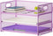 Marbrasse 3 Tier Paper Organizer, Mesh File Organizer with Handle for Home Office Supplies (Purple)
