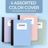 SUNEE Composition Notebooks (4 Pack), Wide Ruled Paper, 9 3/4" x 7 1/2", 80 Sheets/160 Pages, Assorted Colors