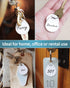 Uniclife 1.5 Inch Tough Plastic Key Tags, 50 Pack with Blank Paper Label Stickers and Split Rings