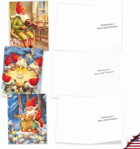 The Best Card Company Pack of 10 Retro Christmas Greeting Cards with Envelopes, Humor Holiday Assortment for Men