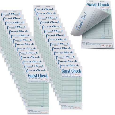 EXITOGLOBAL 30 Pack Guest Checks for Servers, 1500 Orders Server Note Pads, Server