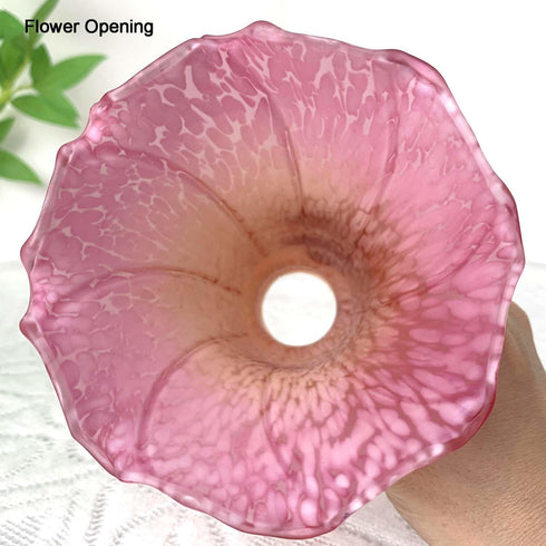 LS20 1.26" 1.5") Bieye Lily Flower Blown Glass Lampshade (Orange Pink, Opening I.D. x O.D.