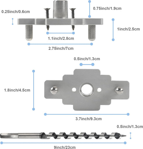 Floating Shelf Bracket Dowel Jig Kit with 1/2" x 9" Drill Bit, Self Centering Straight Hole Drill Guide for Installing Floating Shelf Hidden Bracket 1/2" X 6", 1/2" X 8"