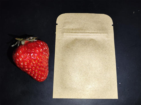 NATX 100Pcs (2.7x3.9in) Kraft Paper Bags Flat Bags Aluminum Foil Small Size Heal Seal Bag Resealable Food Storage Bag