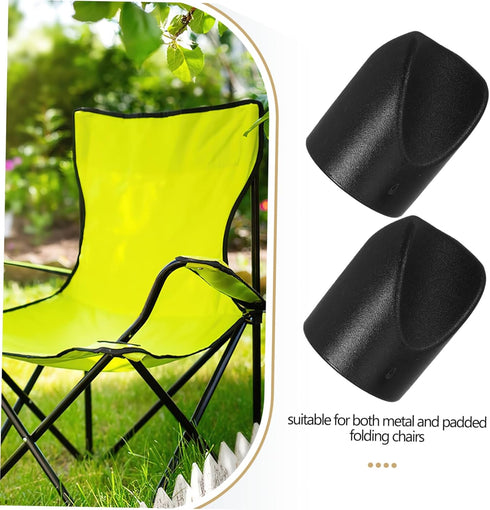 Angoily 7/8 Inch 8-Pack Folding Chair Stability Caps Heavy-Duty V-Shaped End Caps Replacement Plugs for Metal