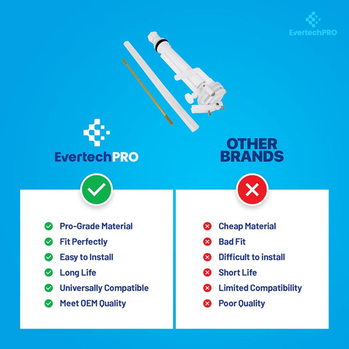 EvertechPRO PLBD94005 Anti-Siphon Ballcock Valve for Toilet, Durable Universal Fit Parts Inside Tank Kit
