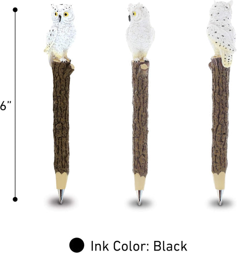 Planet Pens White Owl Novelty Pen - Cute Fun & Unique Kids & Adults Office Supplies Ballpoint Pen, Forest Wild Bird Writing Pen Instrument For School and Office by CoTa Global