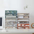 Plastic Storage Drawer, 6 Drawers Desk Organizer, Makeup Organizer, Blue (6.5"L x 8.9"W x 5.1"H)