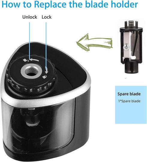 Fully Automatic Electric Portable Pencil Sharpener, Suitable for Children/Adults, for Pencils 6-8mm