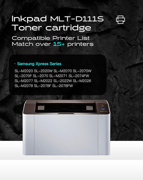 MLT-D111S MLT-D111L Toner Cartridge Compatible Replacement for Samsung Xpress Printers (2 Pack, Black)