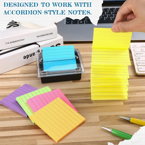 Demissle 8 Pack Sticky Note Dispenser / Pop Note Dispenser Set / 3x3 Clear Top Black Base Holder with Adhesive