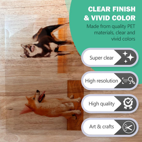 8.5x11 4 50 Pack Clear Transparency Film Laser Printer, mil Double Sides Printable Transparent Ohp Film Paper for Color