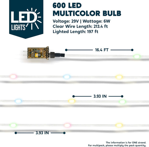 600 Outdoor,197 8 Joiedomi LED Christmas Lights FT Multicolor Christmas Tree Lights with Modes Timer, PVC Clear Wire