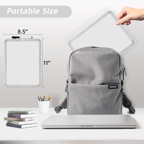 Small Dry Erase Whiteboard, 8.5 x 11 Inches for Kids, Students, Fridge, Locker, Mini Dry Erase Board