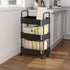 Generic Cart,3/4 Rolling Carts with Wheels | Rolling Book Tier Utility Rolling Carts with Wheels, Storage Trolley