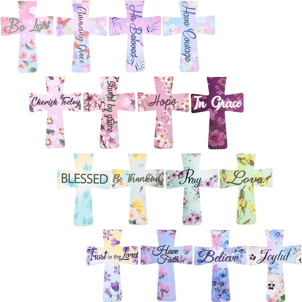 Outus 48 Pieces Magnetic Christian Religious Cross Bookmark, Religious Bible Verses Bookmarks, Magnetic Page Clips for