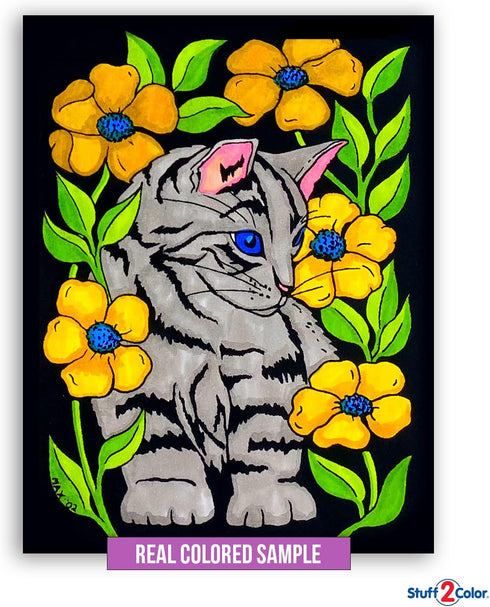 Pack 18 Super of Fuzzy Velvet Coloring Posters (Artistic Edition) - Great for Family Time, Arts & Crafts, Travel