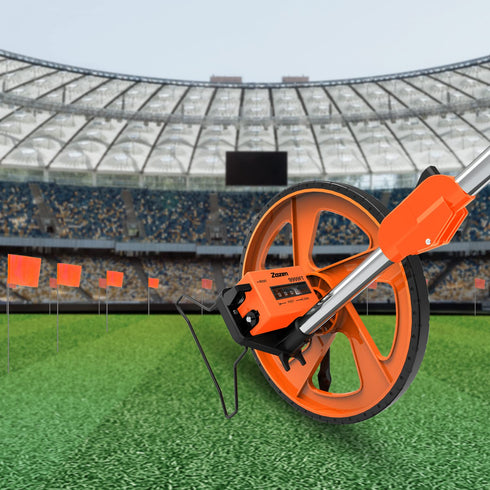 Zozen Distance Measuring Wheel with Marking Flags, Collapsible Industrial Measuring Wheel with Carrying Bag