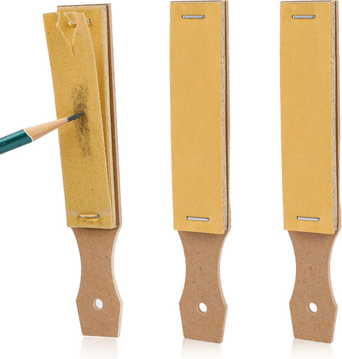 Sandpaper Sharpener, 3-Pack Sketch Pencil Sharpeners, 6.2x0.9" for Art Drawing Tool, Pastel Sticks for Beginners