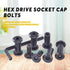Swpeet 25Pcs M6x16mm Carbon Steel Black Hex Drive Socket Cap Bolts with Barrel Nuts Assortment Kit and Allen Wrench