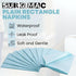 Pack 50 13" 18" SurgiMac Blue Patient Bibs Waterproof Medical Bibs Disposable Dental Bibs Plain Rectangle Napkins Paper