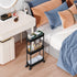 Sooyee 3 Tier Rolling Cart with Wheels, Slim Storage Organizer for Office, Bathroom, Kitchen, and Laundry Room, Black