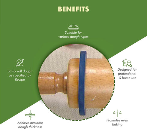 Regency Wraps Evendough Bands, Set of 4 Sizes for Rolling Dough to Precise Thickness for Pizza, Pies, Pastries