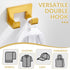 APLusee Brushed Gold Bath Robe Hook, 304 Stainless Steel Double L Shape Coat Hanger, Bathroom Home Accessories