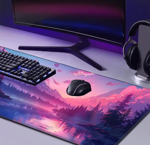 LQFIWSS Sunset 35.4 15.7 0.12 Inches Mountain Scenic XXL Extended Mouse Pad, Fuji Mountain Large Laptop Pad