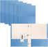 Better Office Products Light Blue Paper 2 Pocket Folders with Prongs, 50 Pack, Letter Size, Matte Texture