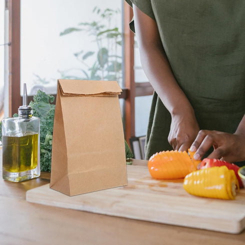60gsm 100pcs Packaging Abaodam Kraft Paper Bread Bags Small Thin Portable Bakery Treat Bags Multipurpose Household