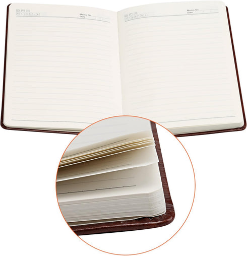 Kesoto A5 Classic Ruled Leather Hardcover Writing Notebook, 5.7'' x 8.5'', 200 Pages, Lined Journal Diary