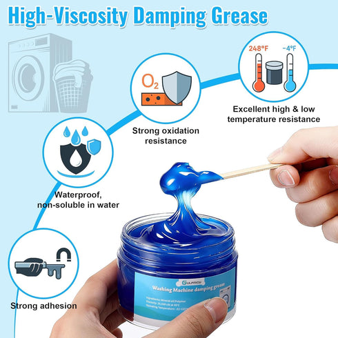 (3.5oz,White Red,20pcs) Washing Machine Damping Grease with Foam Inserts for Suspension Rods, Vibration & Noise