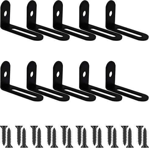 AUXBC 10Pcs 1.5"x1"x0.5"Adjustable Right Angle Brackets, Metal L Bracket Heavy Duty 90 Degree